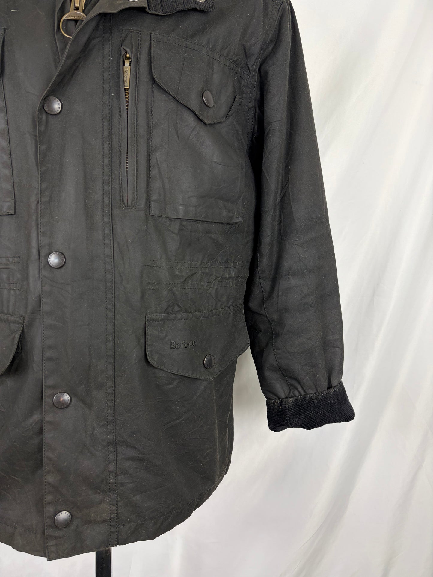 Barbour Giacca uomo nera medium Sapper Jacket Black Waxed Sapper Jacket Size Medium