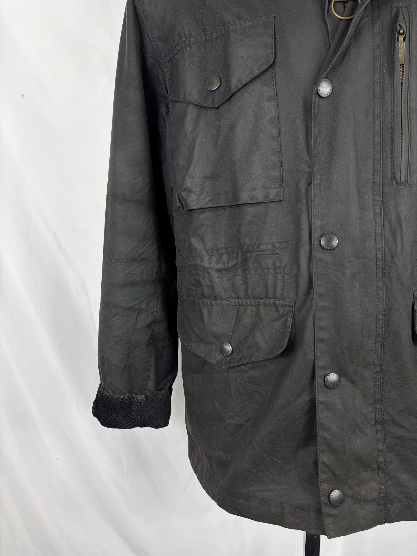 Barbour Giacca uomo nera medium Sapper Jacket Black Waxed Sapper Jacket Size Medium