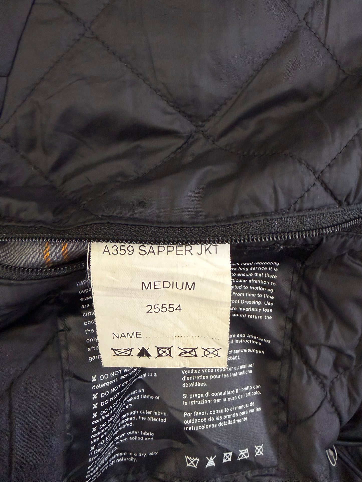 Barbour Giacca uomo nera medium Sapper Jacket Black Waxed Sapper Jacket Size Medium