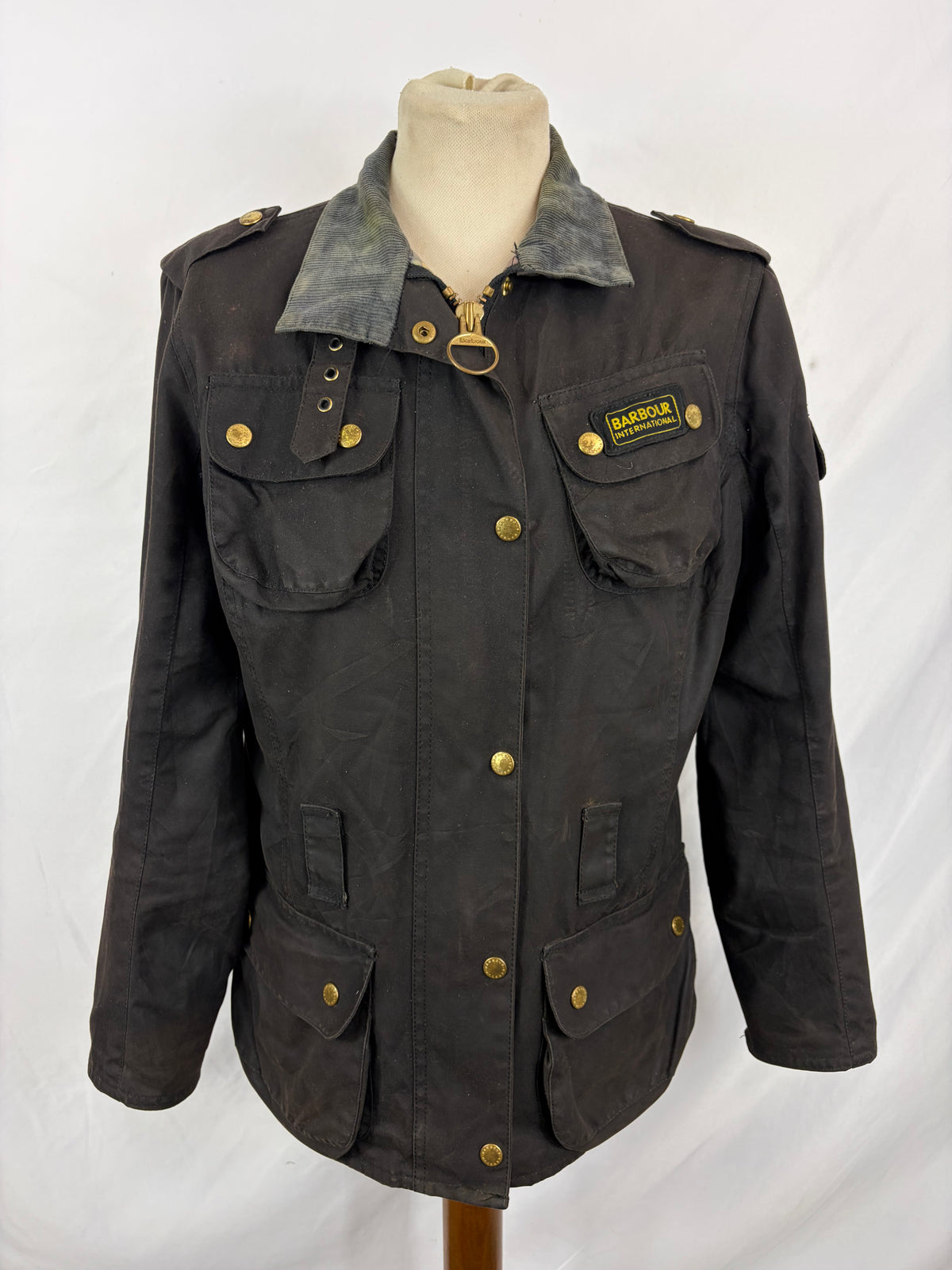 Giacca Barbour International Donna Medium UK12 -Lady International Black UK12 Size M