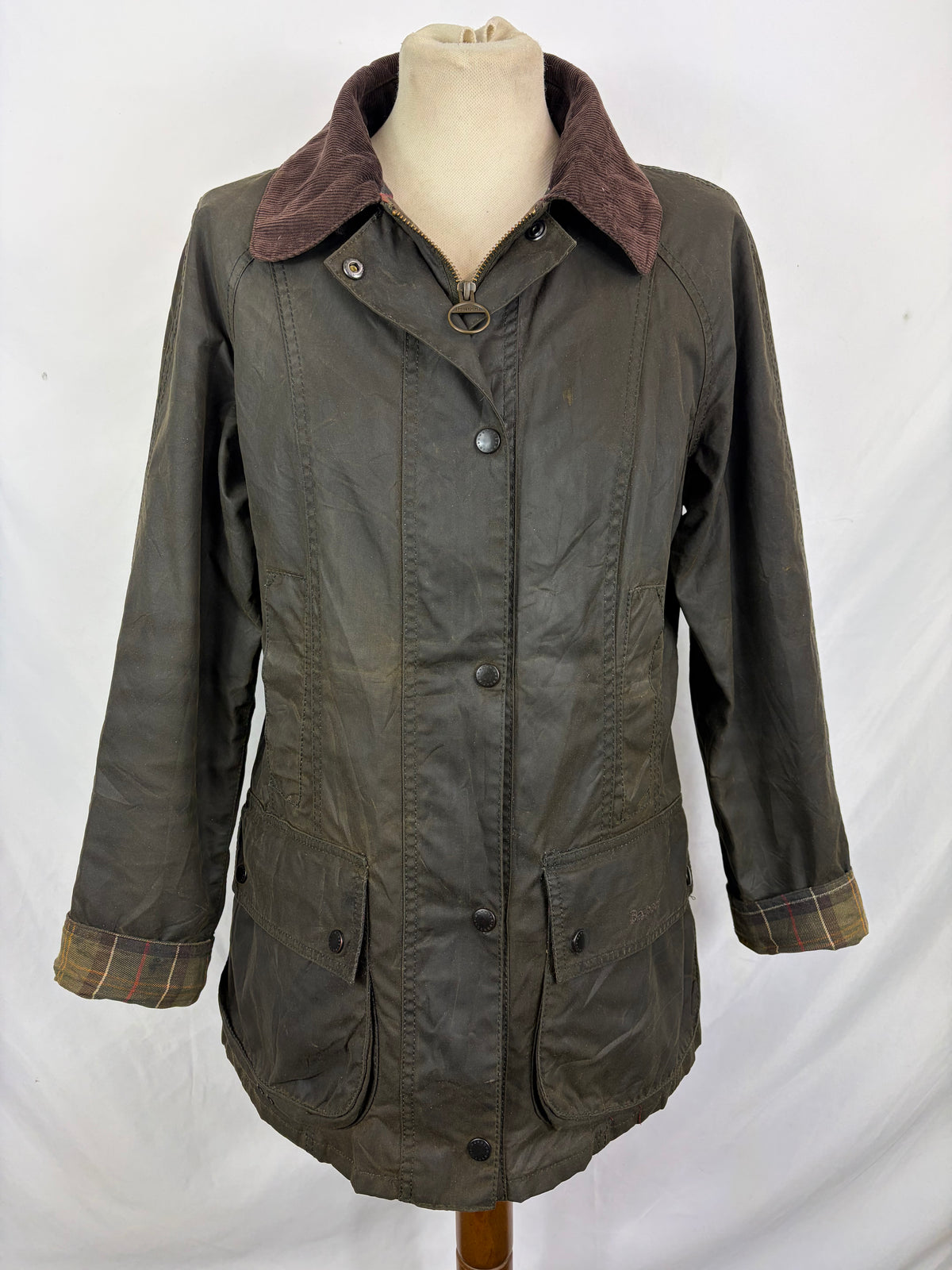 Giacca Barbour Beadnell verde UK10 small -Olive Beadnell lady wax jacket UK10 tg. 40