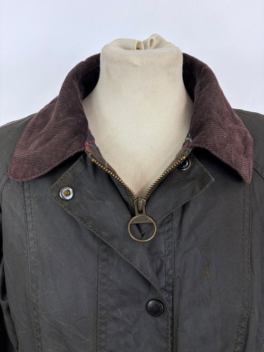 Giacca Barbour Beadnell verde UK10 small -Olive Beadnell lady wax jacket UK10 tg. 40