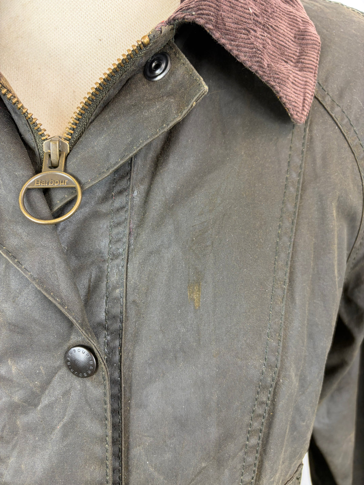 Giacca Barbour Beadnell verde UK10 small -Olive Beadnell lady wax jacket UK10 tg. 40