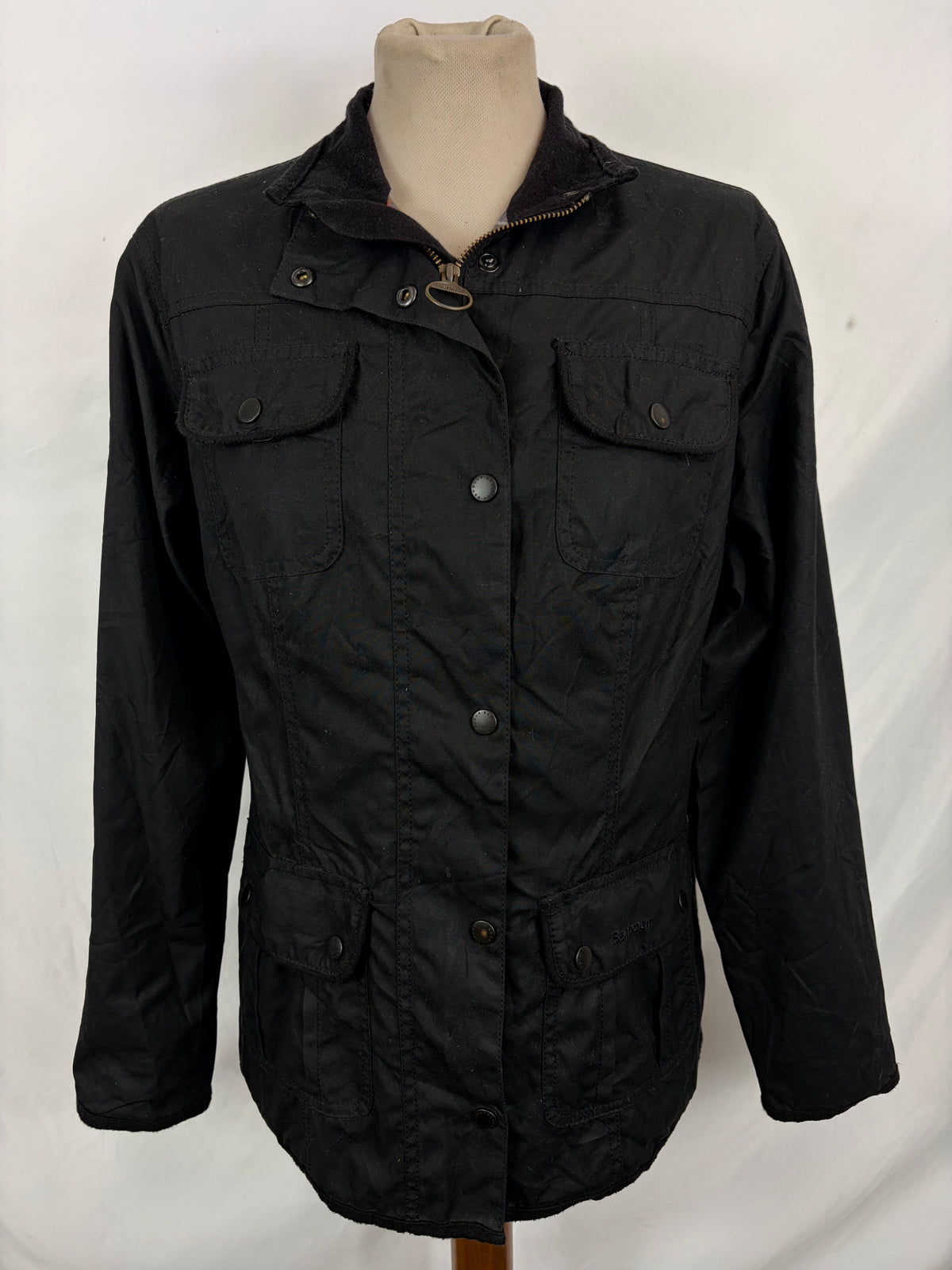 Giacca Barbour corta donna Utility Nera UK12 Black short Lady Utility jacket Medium tg.42