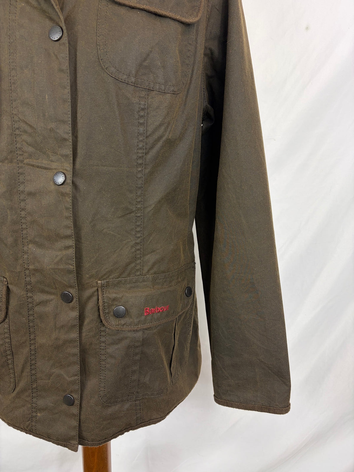 Barbour Giacca corta verde oliva da donna  con rose M Tg. 44 Lady Utility Jacket Size UK14