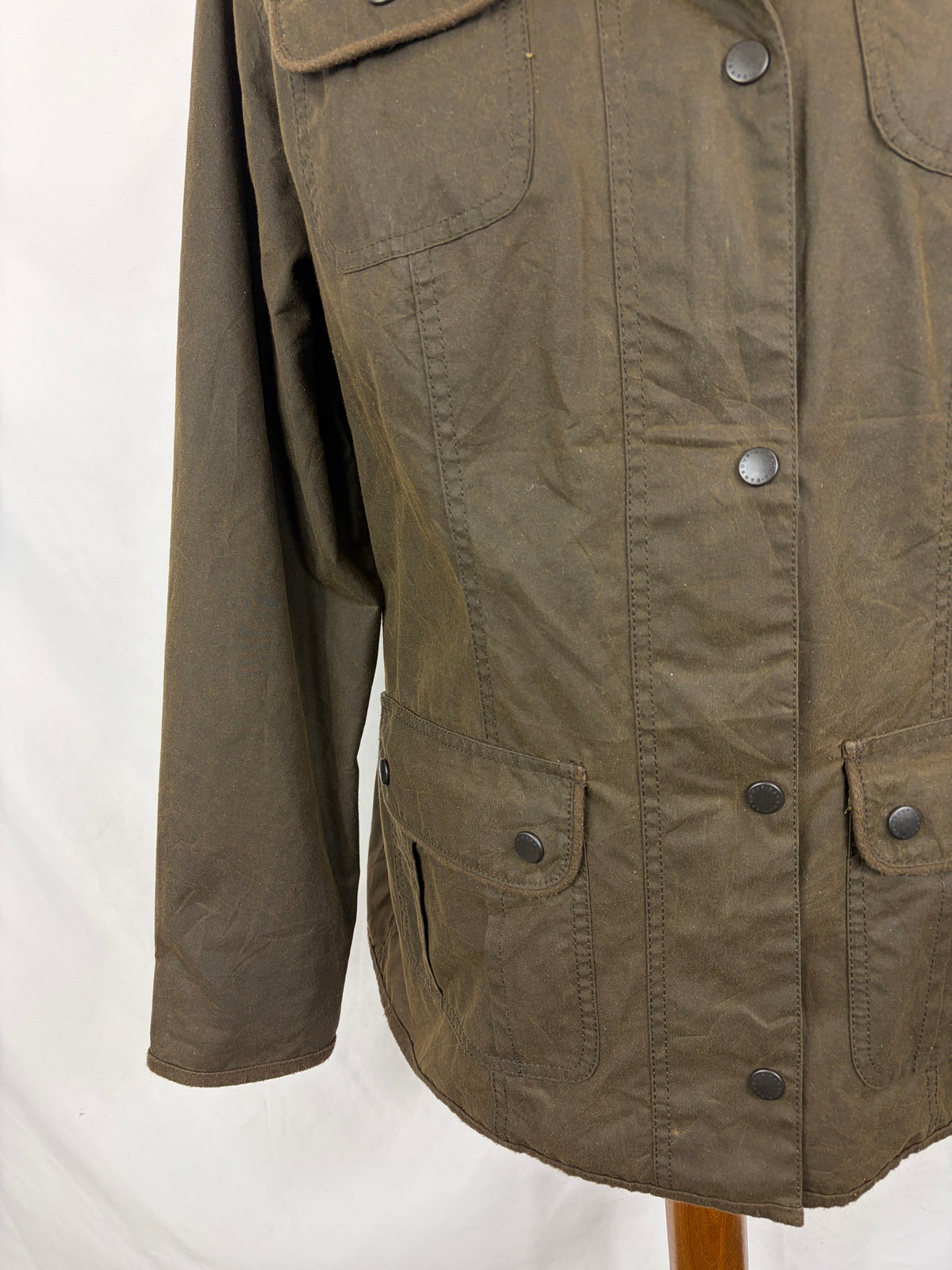 Barbour Giacca corta verde oliva da donna  con rose M Tg. 44 Lady Utility Jacket Size UK14
