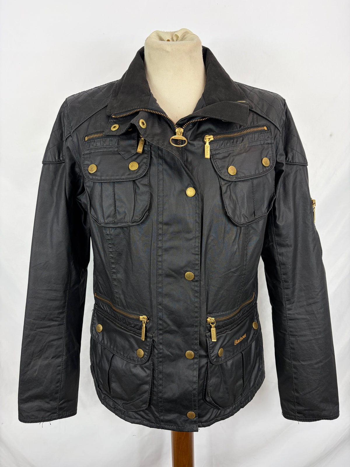 Giacca Barbour da donna nero National Trials  Medium UK12 -Lady Black national trials jacket size M