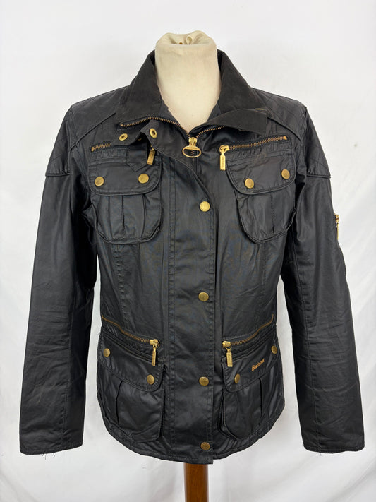 Giacca Barbour da donna nero National Trials  Medium UK12 -Lady Black national trials jacket size M - Shop In London