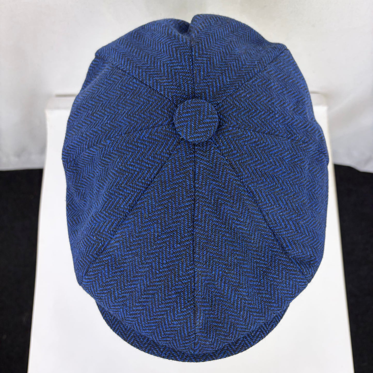 Coppola nuova a otto spicchi tipo Peaky Blinders blu acceso a spina di pesce S/M e LXL