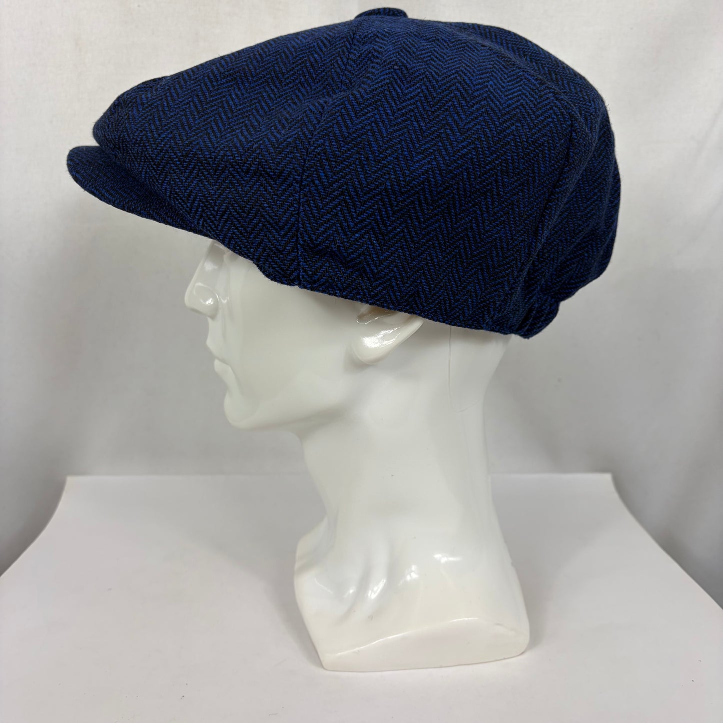 Coppola nuova a otto spicchi tipo Peaky Blinders blu acceso a spina di pesce S/M e LXL