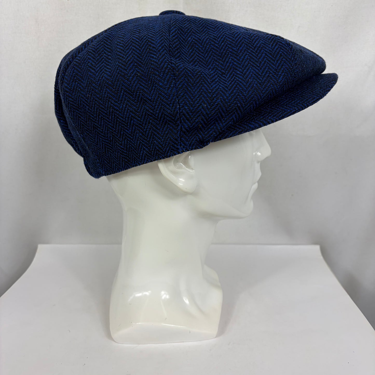 Coppola nuova a otto spicchi tipo Peaky Blinders blu acceso a spina di pesce S/M e LXL