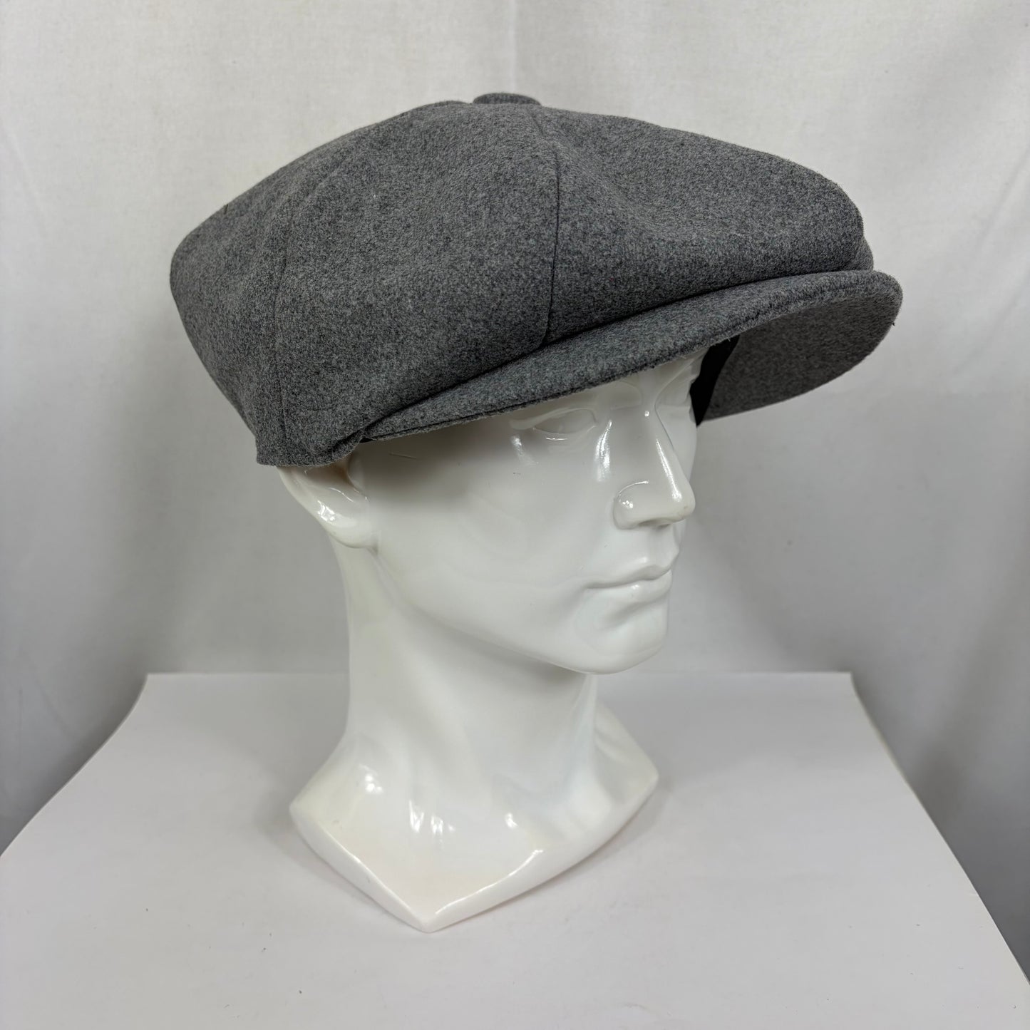 Coppola nuova a otto spicchi tipo Peaky Blinders grigio chiaro S/M