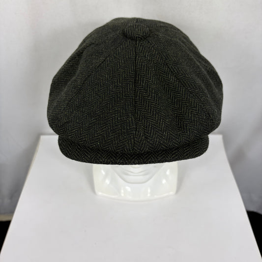 Coppola nuova a otto spicchi tipo Peaky Blinders verde a spina di pesce S/M e LXL