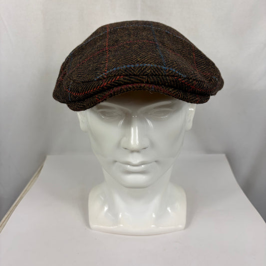 Coppola nuova inglese liscia in lana marrone scuro fantasia tweed  S/M e L/XL - Shop In London