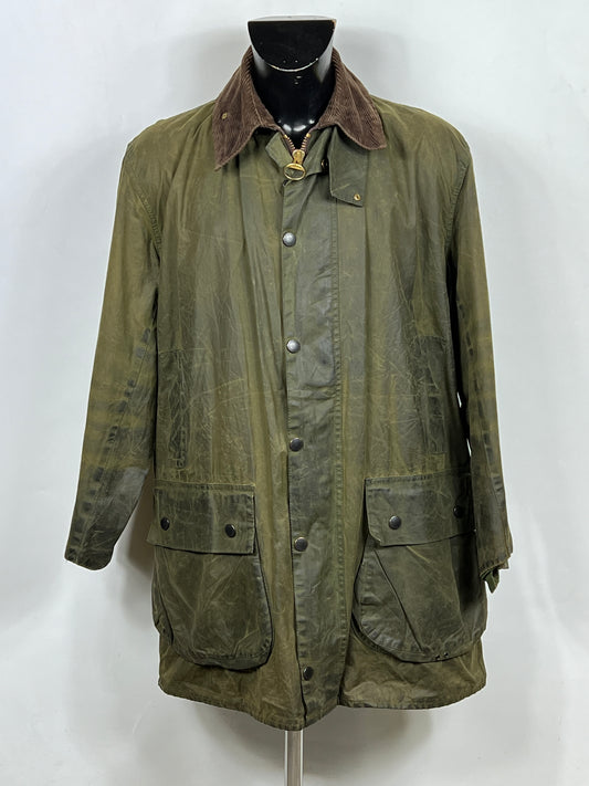 Barbour Border verde cotone Cerato C42/107 cm Green Border Coat Size Large tg. 52 ita
