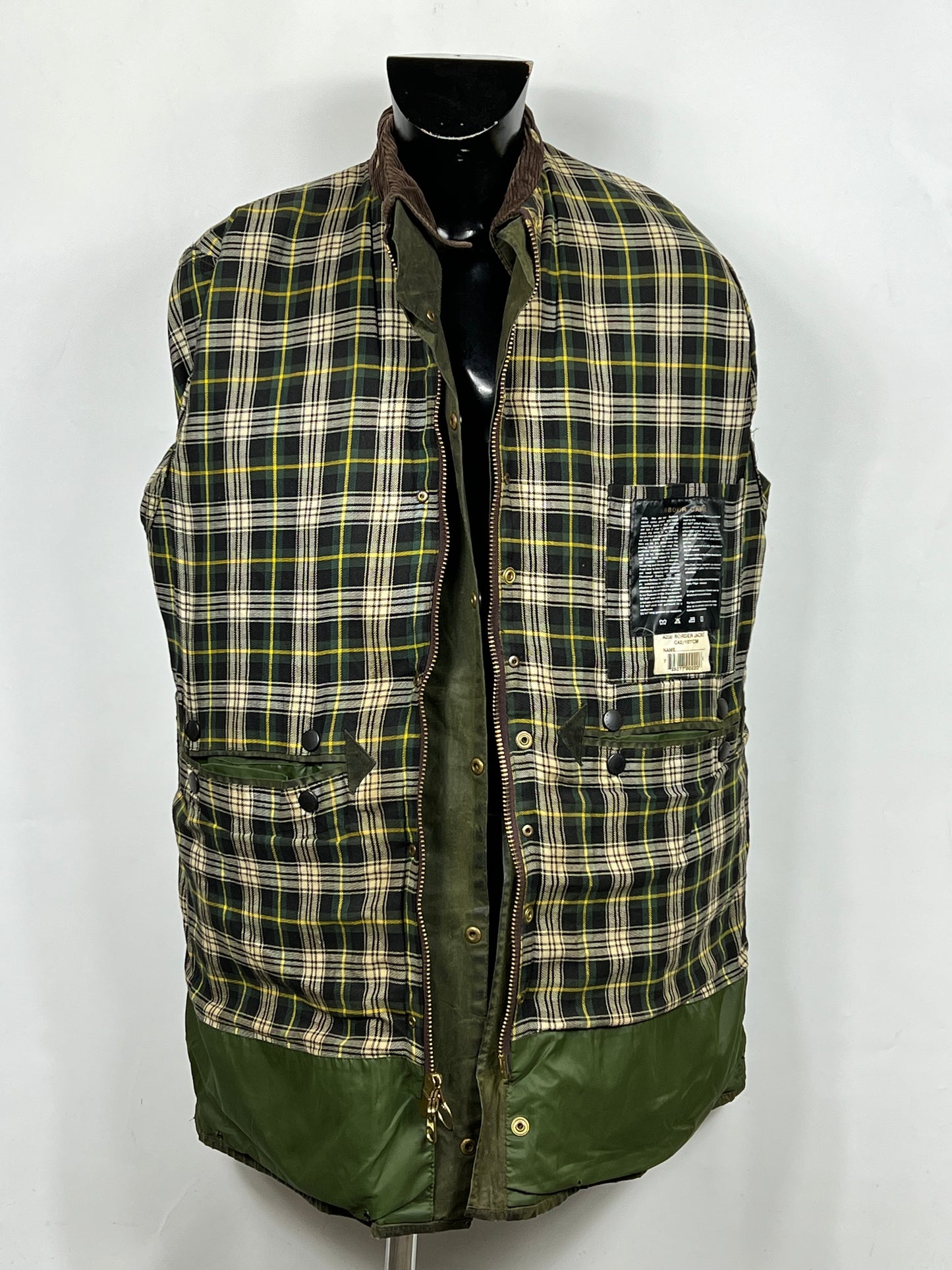 Barbour Border verde cotone Cerato C42/107 cm Green Border Coat Size Large tg. 52 ita