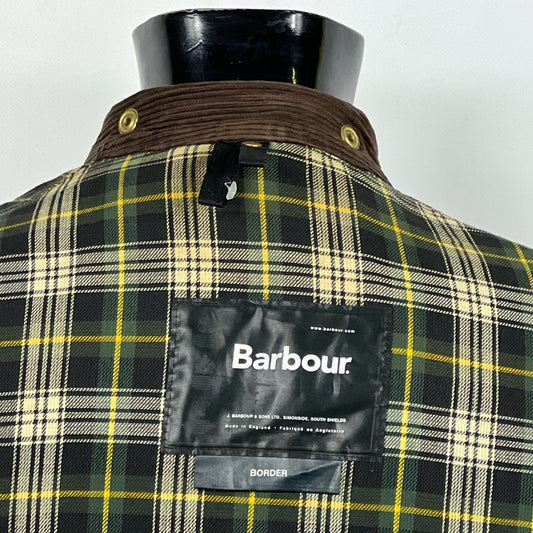 Barbour Border verde cotone Cerato C42/107 cm Green Border Coat Size Large tg. 52 ita