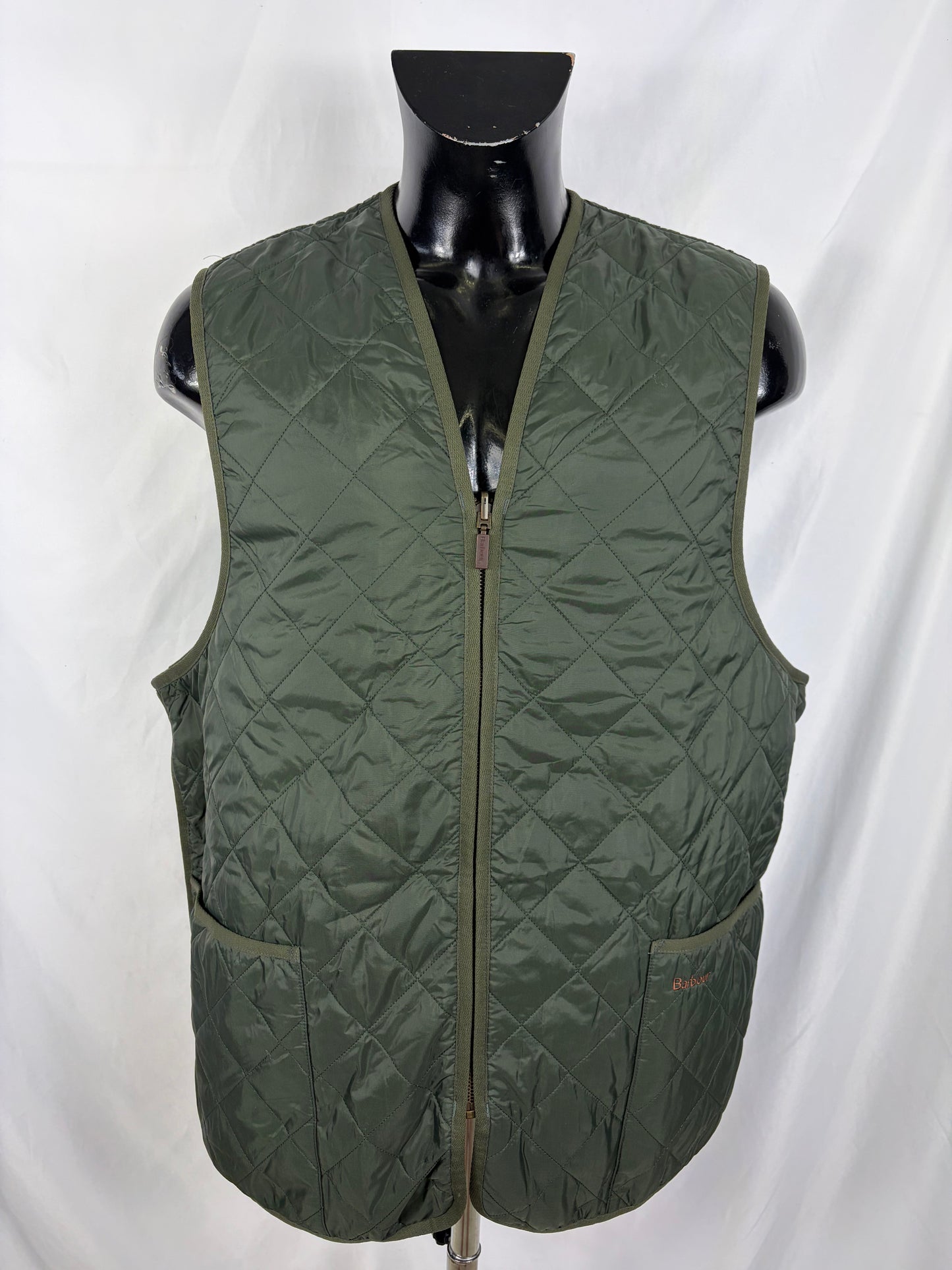 Gilet Barbour Trapuntato Verde 48 Green Quilted Waistcoat Zip in Liner size 48