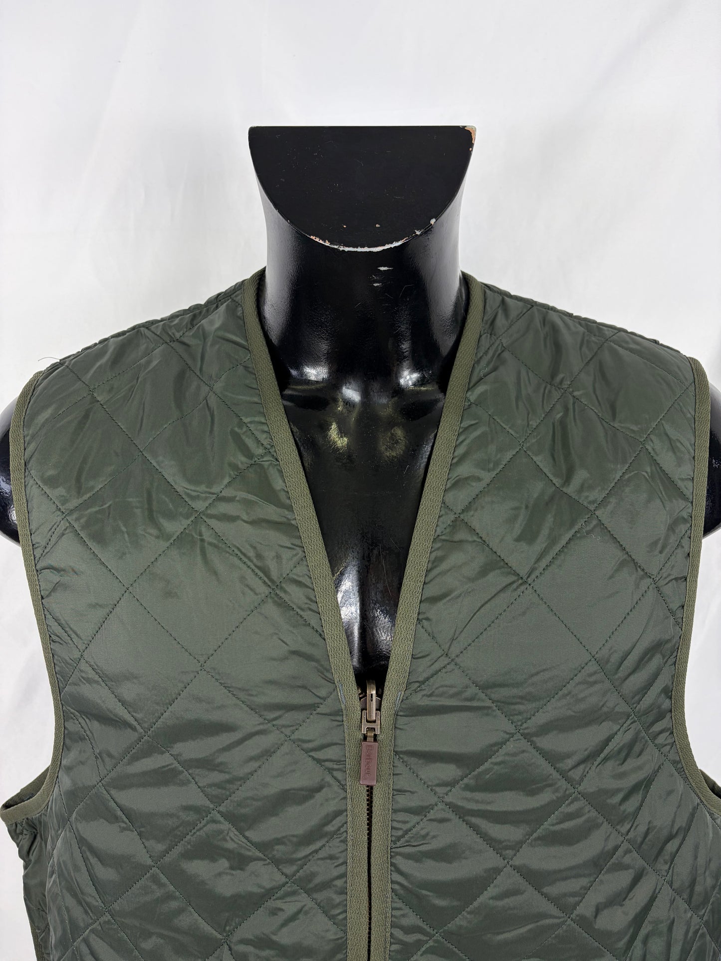 Gilet Barbour Trapuntato Verde 48 Green Quilted Waistcoat Zip in Liner size 48