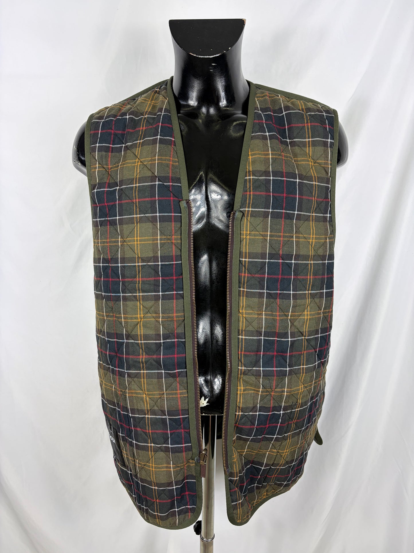Gilet Barbour Trapuntato Verde 48 Green Quilted Waistcoat Zip in Liner size 48