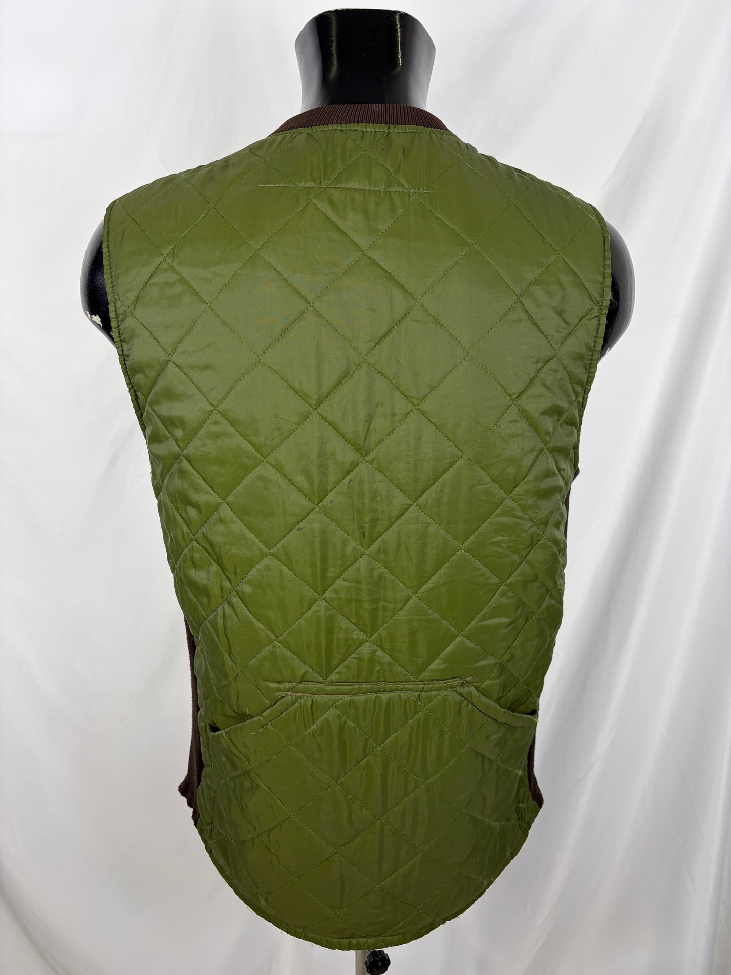Gilet Barbour verde da caccia vintage Medium  - Man Olive vintage waistcoat size Medium