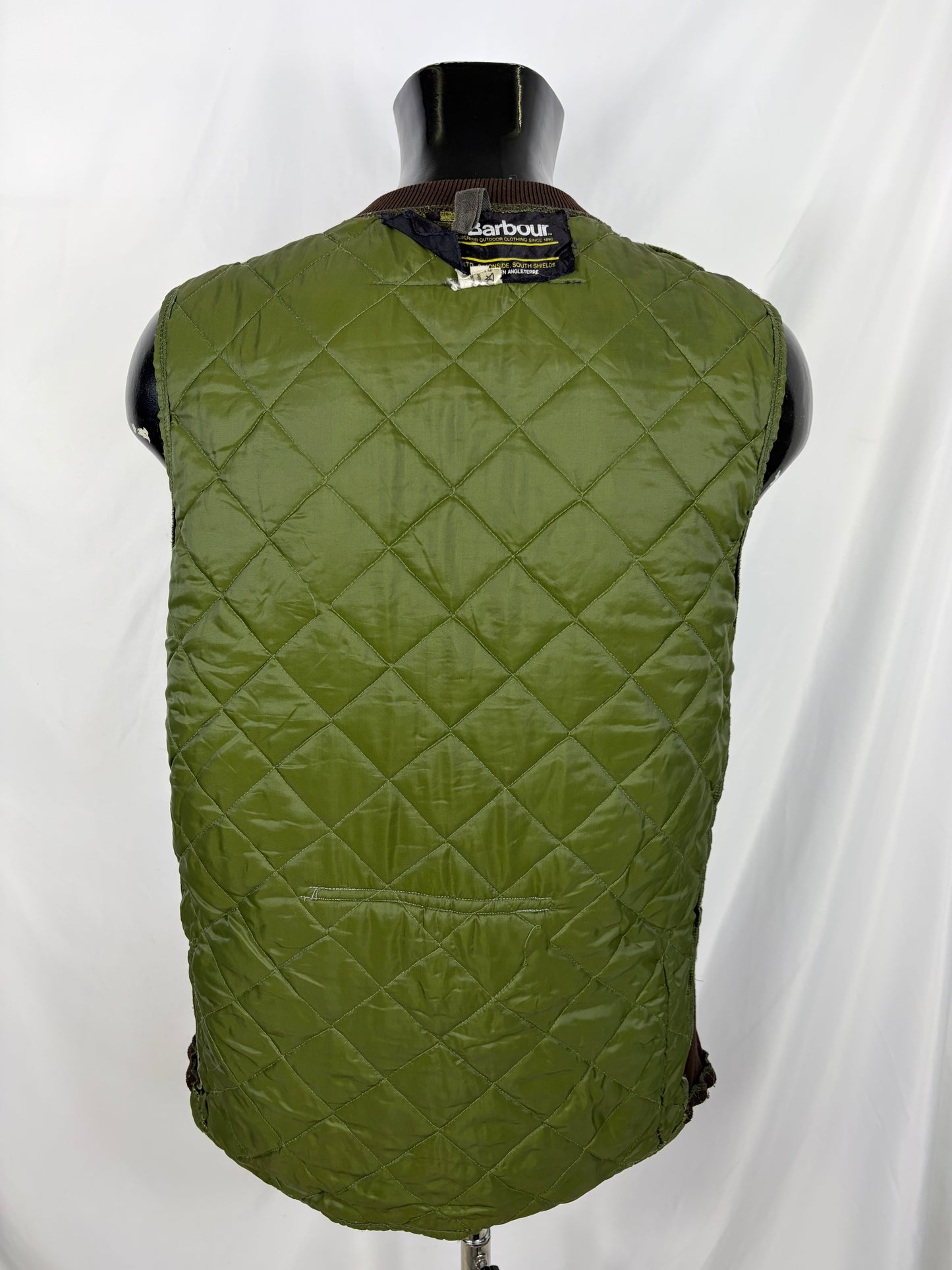 Gilet Barbour verde da caccia vintage Medium  - Man Olive vintage waistcoat size Medium
