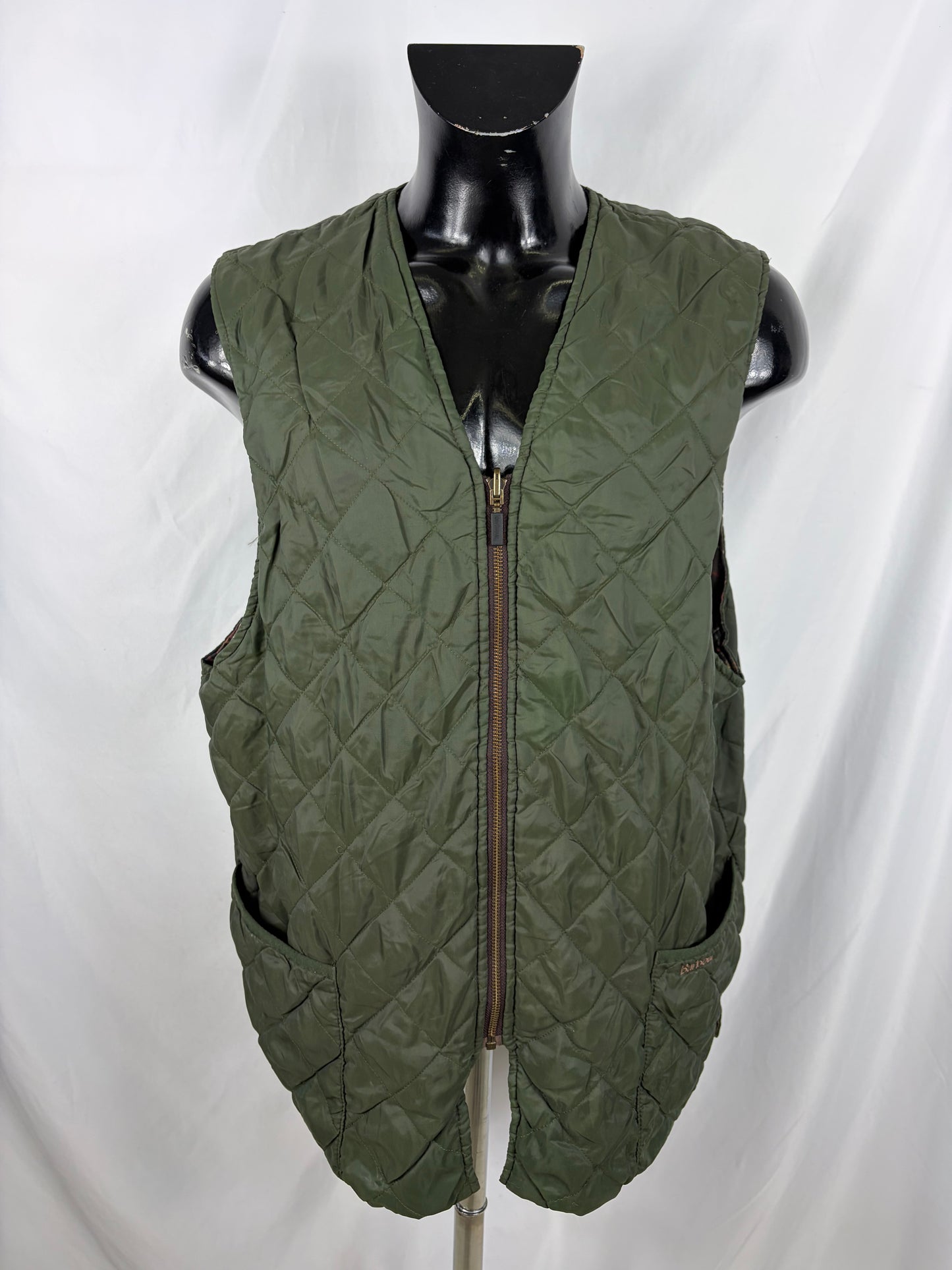 Gilet Barbour Trapuntato Verde 48 Man Green Classic Zip in Liner size 48