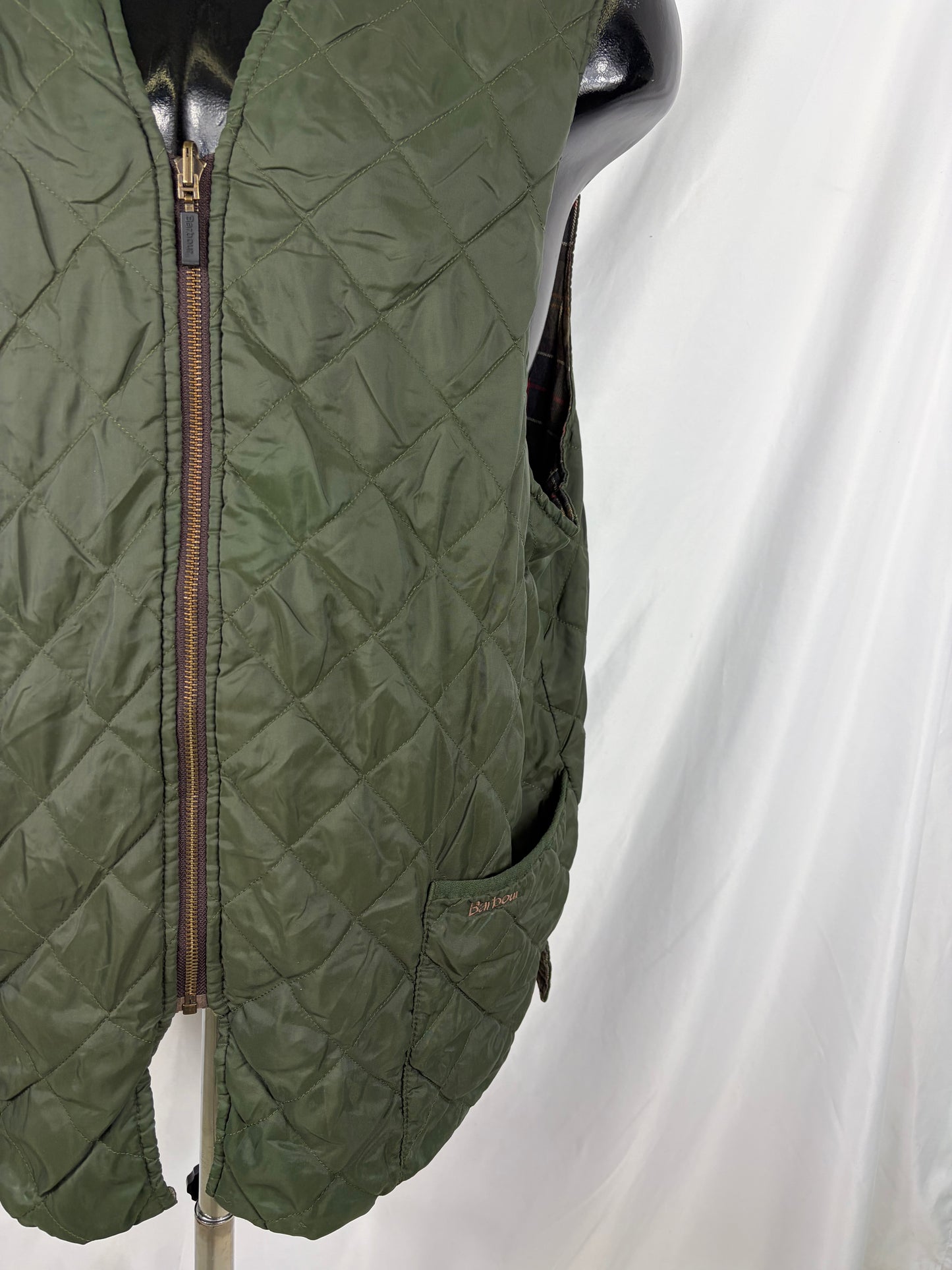 Gilet Barbour Trapuntato Verde 48 Man Green Classic Zip in Liner size 48