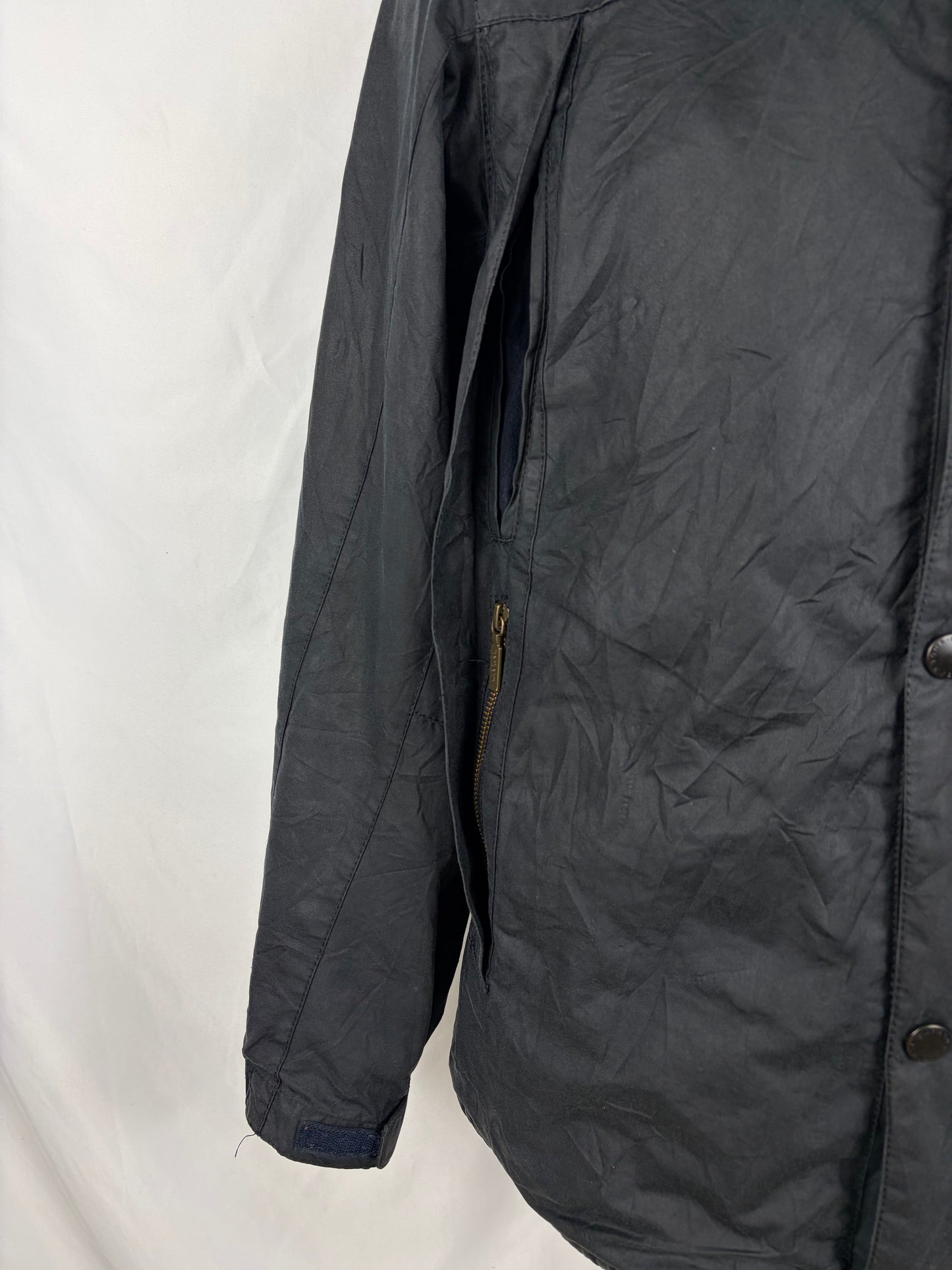 Giacca Barbour da uomo con cappuccio blu Large - Man Millom navy wax jacket size Large