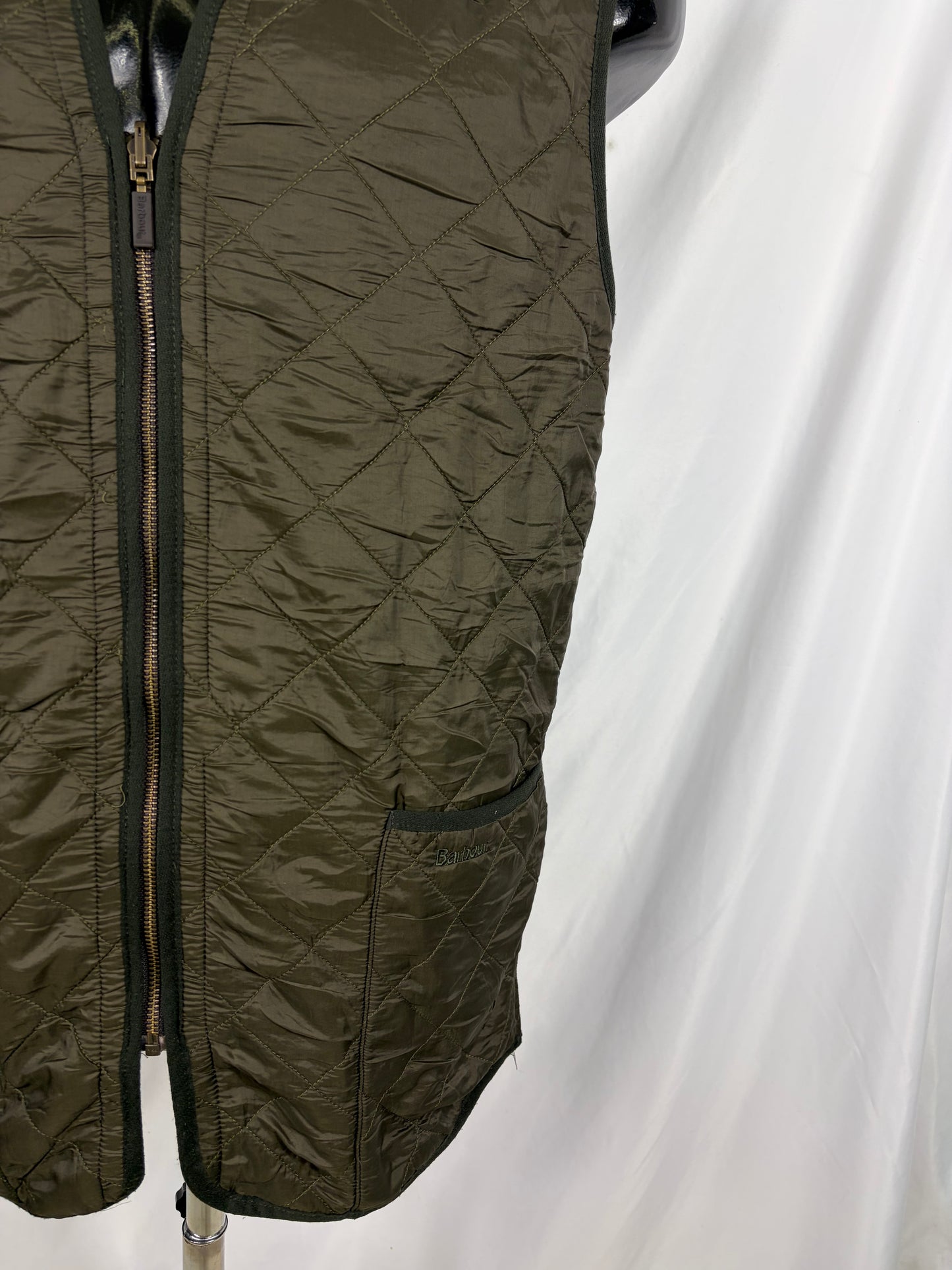 Gilet Barbour Polarquilt con pile verde XL Olive Polarquilt Waistcoat zip in liner size  XLarge