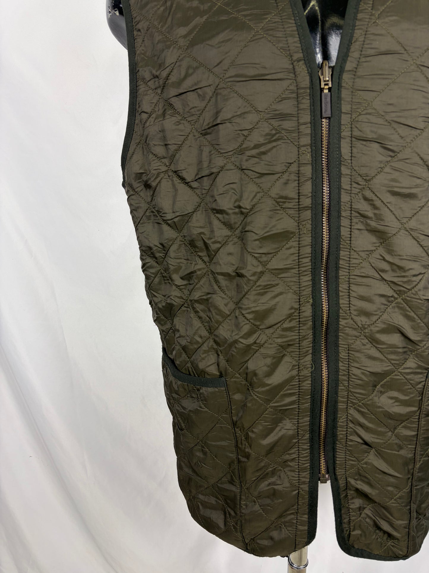 Gilet Barbour Polarquilt con pile verde XL Olive Polarquilt Waistcoat zip in liner size  XLarge