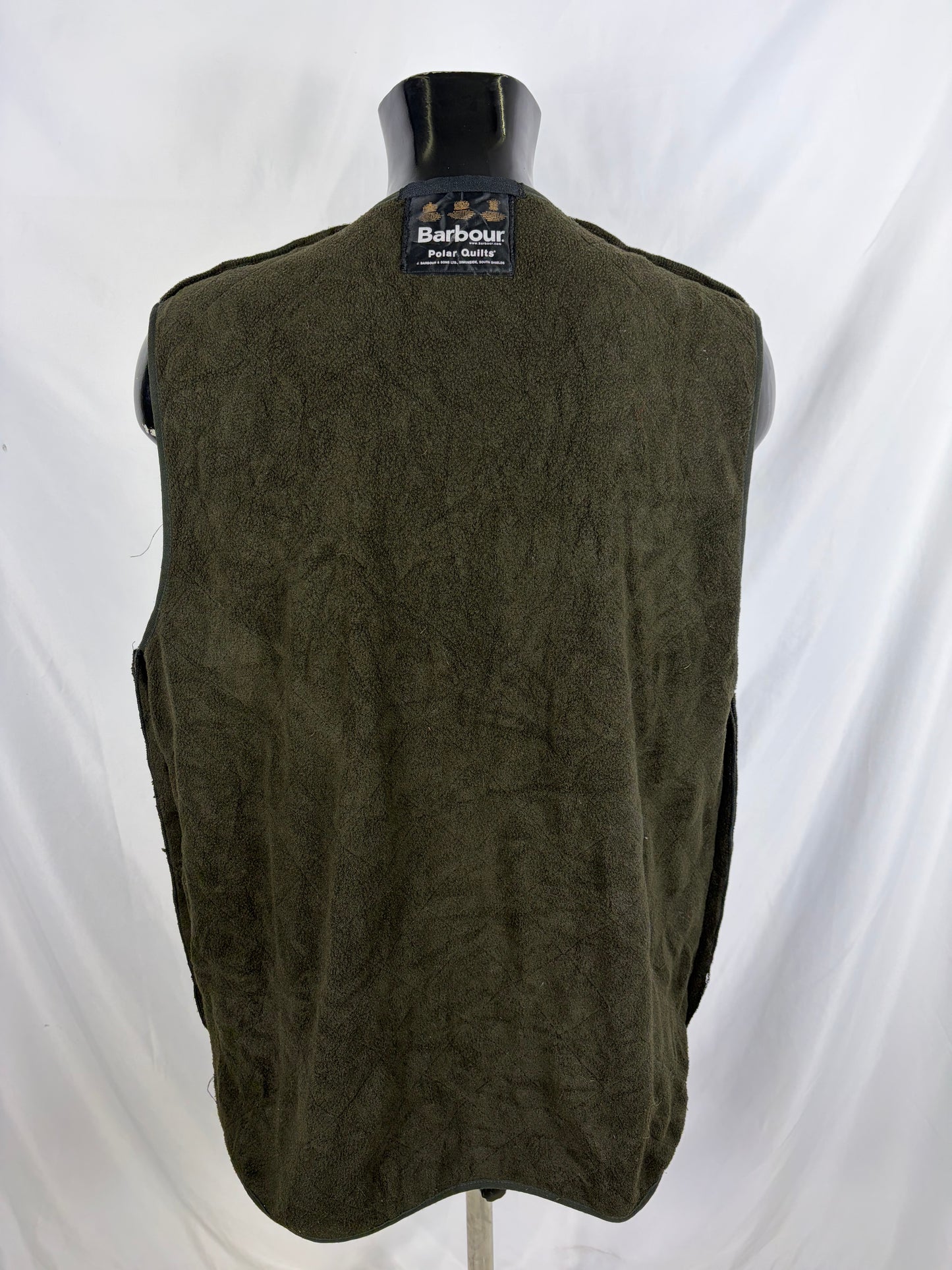 Gilet Barbour Polarquilt con pile verde XL Olive Polarquilt Waistcoat zip in liner size  XLarge