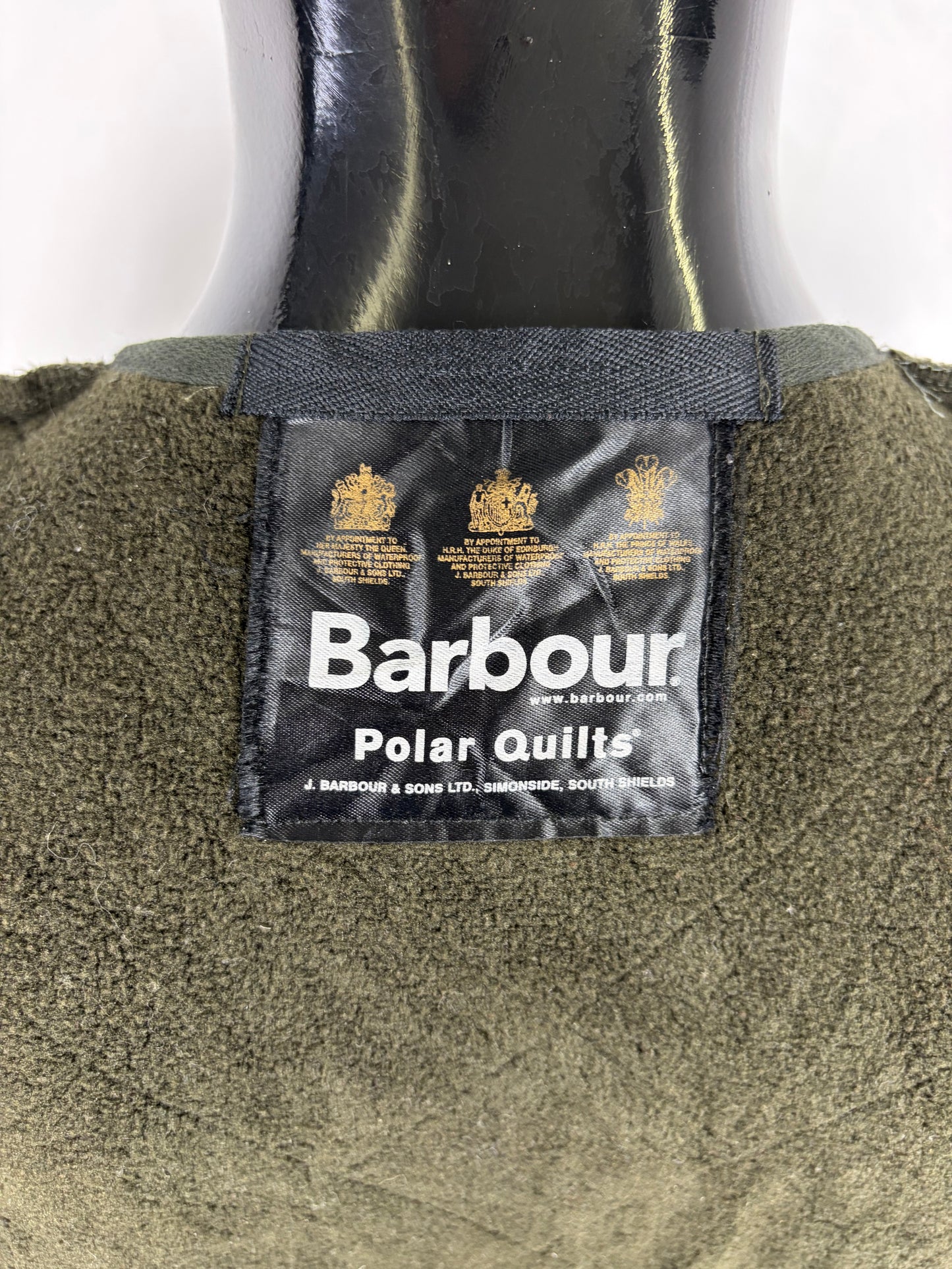 Gilet Barbour Polarquilt con pile verde XL Olive Polarquilt Waistcoat zip in liner size  XLarge