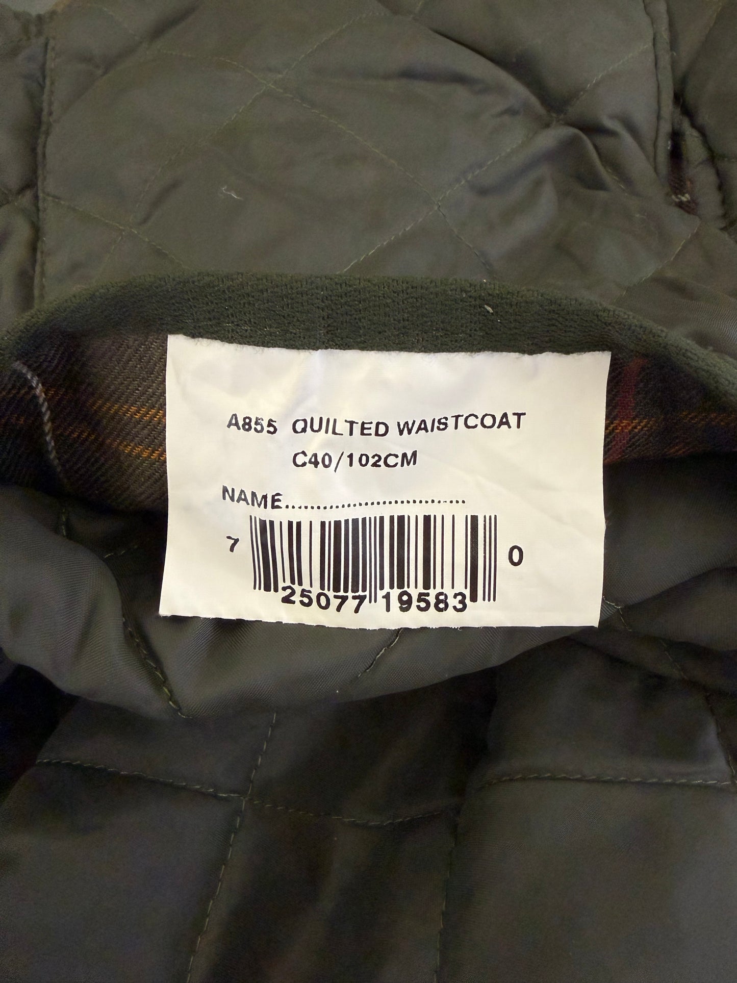 Gilet Barbour Trapuntato Verde 40 Man Green Quilted waistcoat size c40