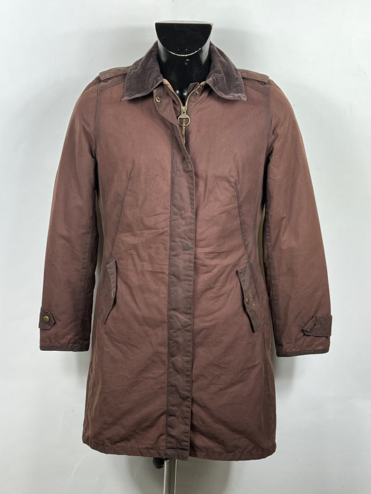 Barbour marrone da donna UK12 tg.42 Brown Malvern wax coat Size Medium