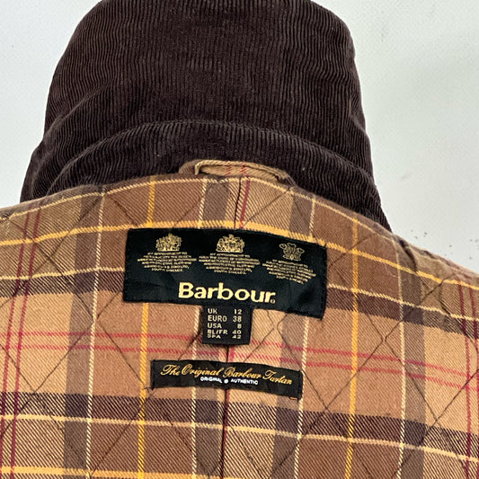 Barbour marrone da donna UK12 tg.42 Brown Malvern wax coat Size Medium