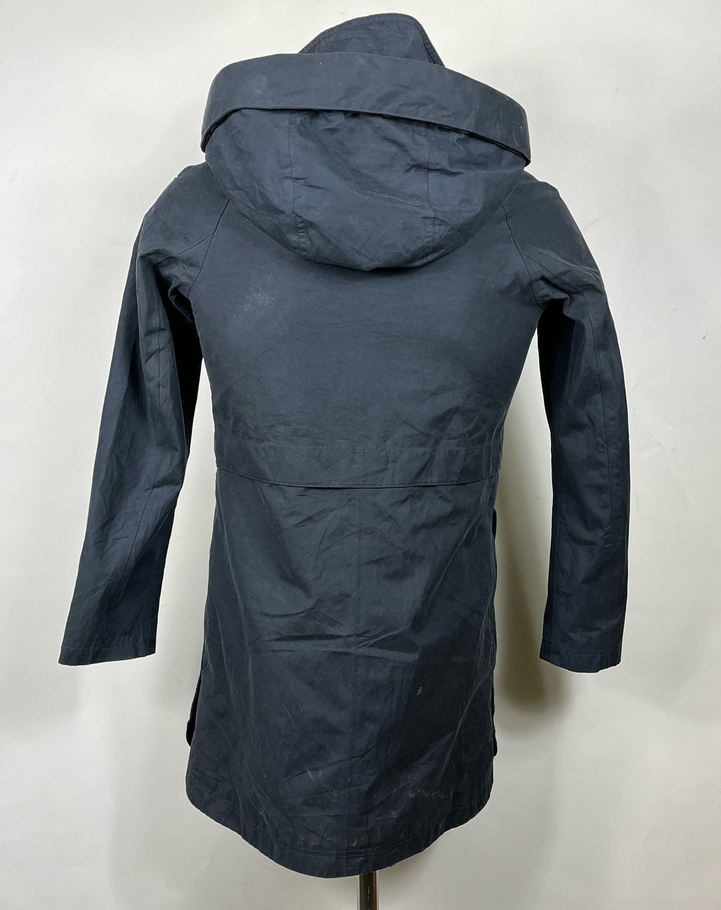 Giacca Barbour da donna blu con cappuccio Uk8 Xsmall- Navy waterproof jacket UK8