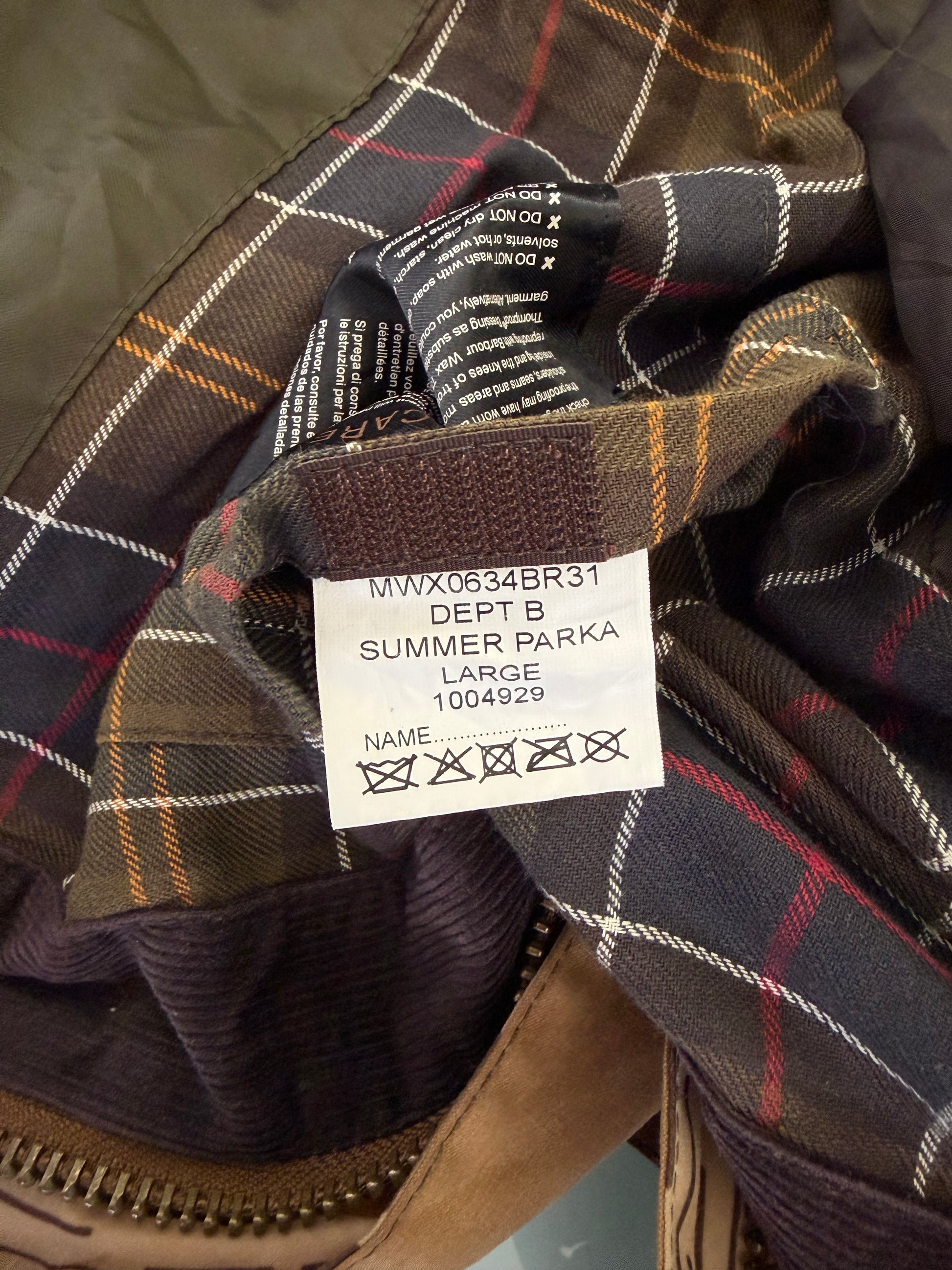 Giacca Barbour Dept B Summer Parka Beige Large-Beige Dept B summer parka waxed Size L - Shop In London