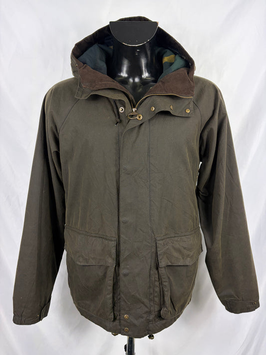 Giacca Barbour con cappuccio cerata verde da uomo Small -Man Wax Grendle Jacket size Small