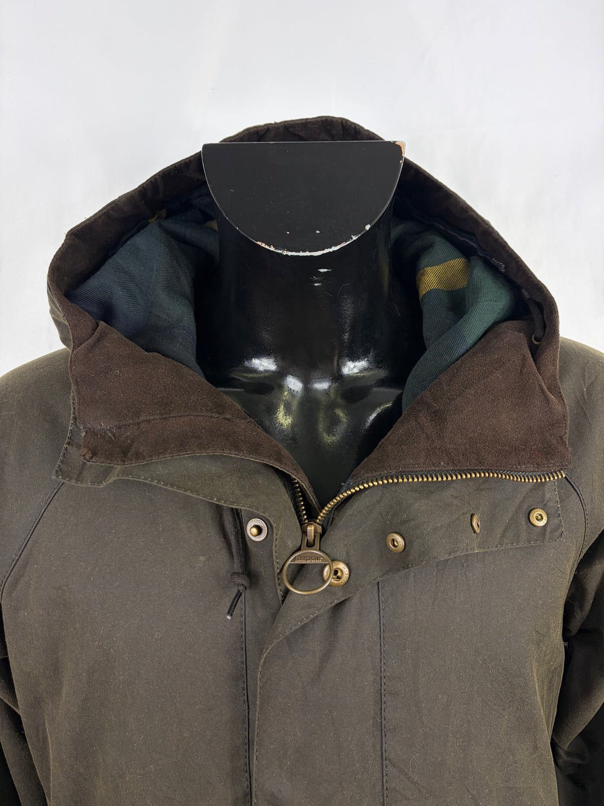 Giacca Barbour con cappuccio cerata verde da uomo Small -Man Wax Grendle Jacket size Small