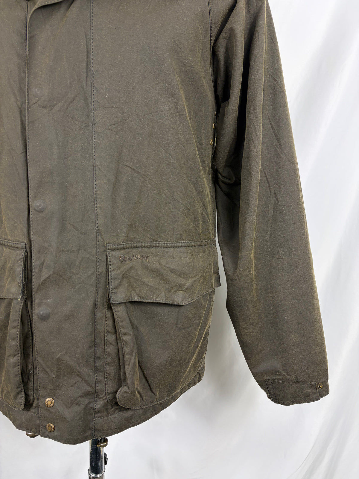 Giacca Barbour con cappuccio cerata verde da uomo Small -Man Wax Grendle Jacket size Small