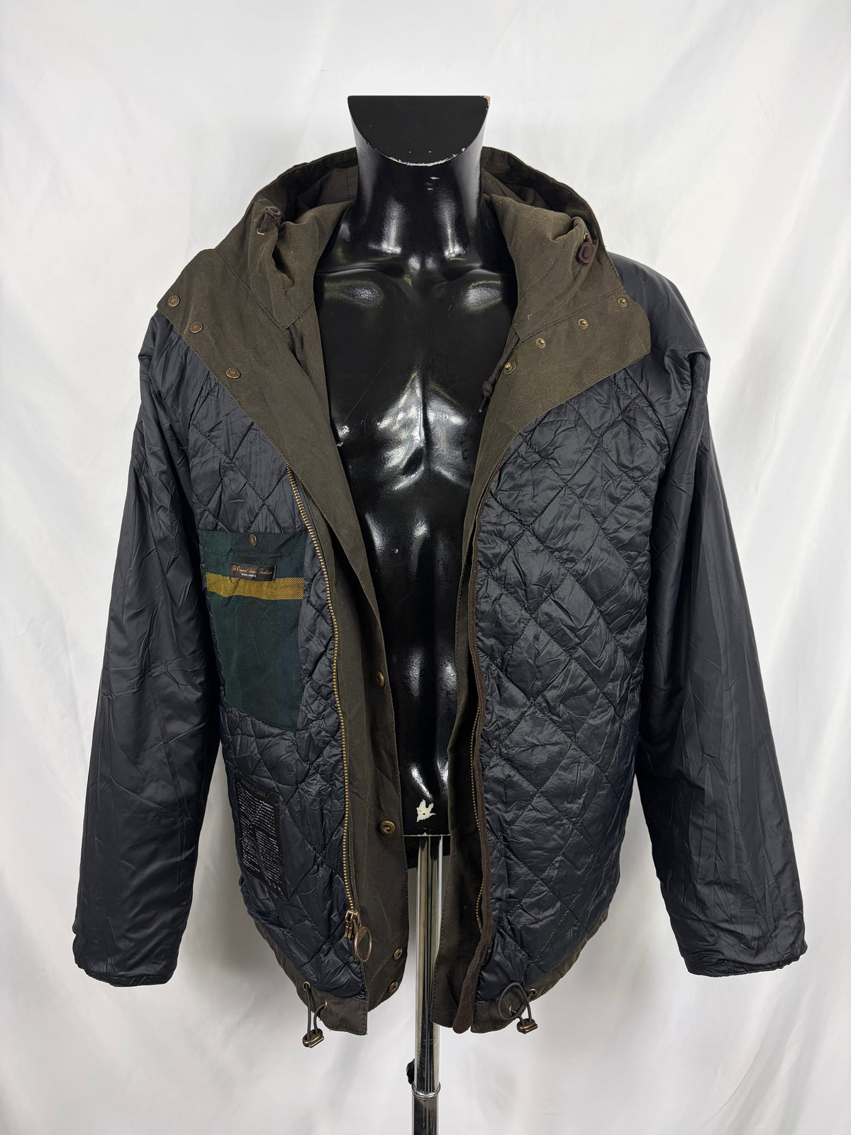 Giacca Barbour con cappuccio cerata verde da uomo Small -Man Wax Grendle Jacket size Small