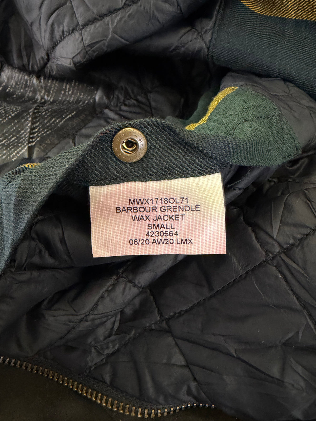 Giacca Barbour con cappuccio cerata verde da uomo Small -Man Wax Grendle Jacket size Small