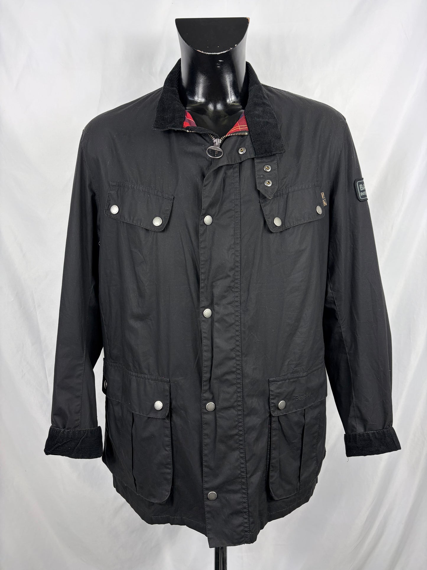 Barbour International uomo Enfield Nero XL Man Black Enfield waxed Jacket Size XL - Shop In London