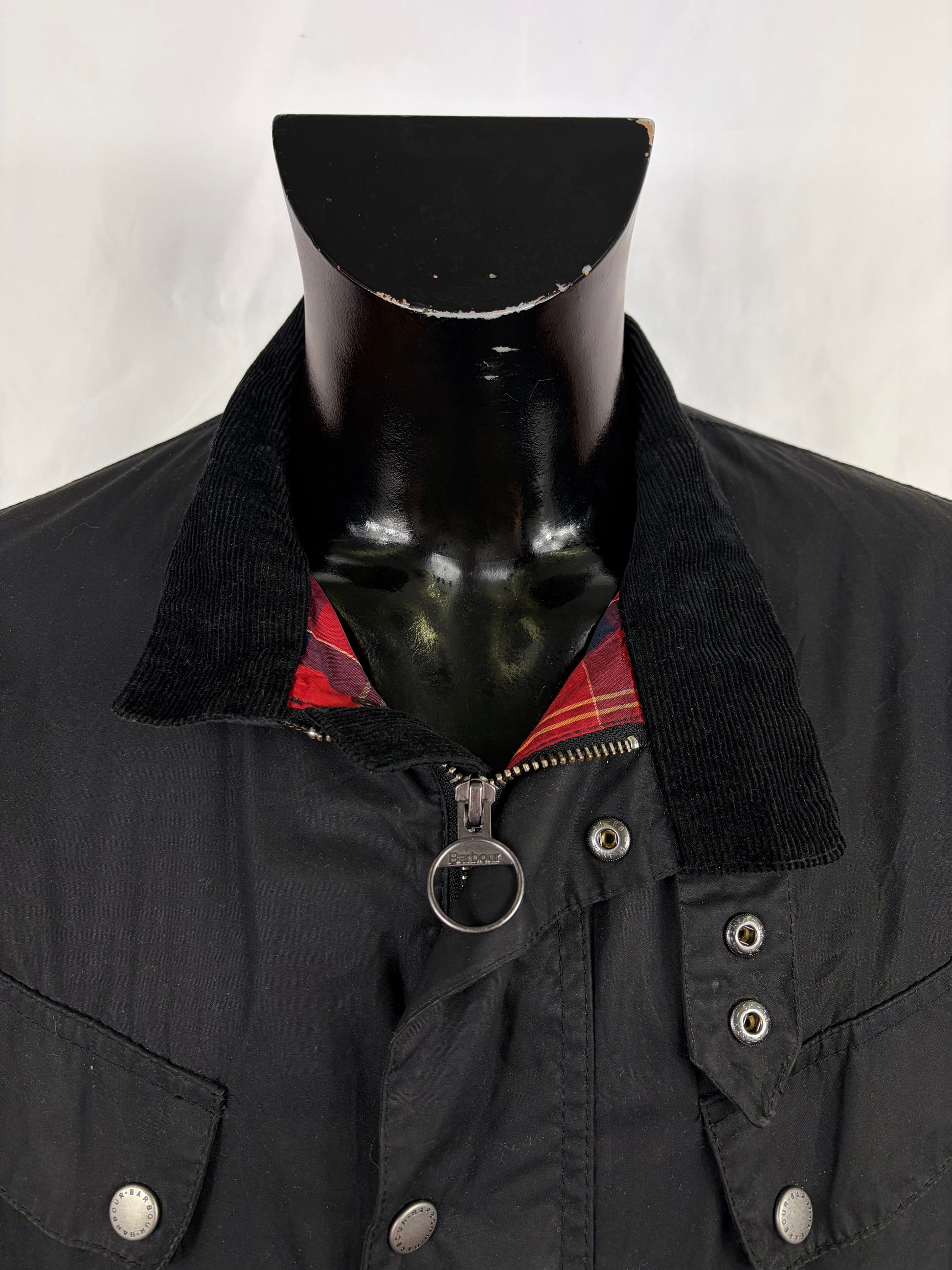 Barbour International uomo Enfield Nero XL Man Black Enfield waxed Jacket Size XL - Shop In London