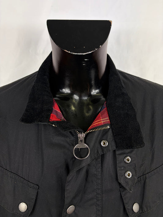 Barbour International uomo Enfield Nero XL Man Black Enfield waxed Jacket Size XL