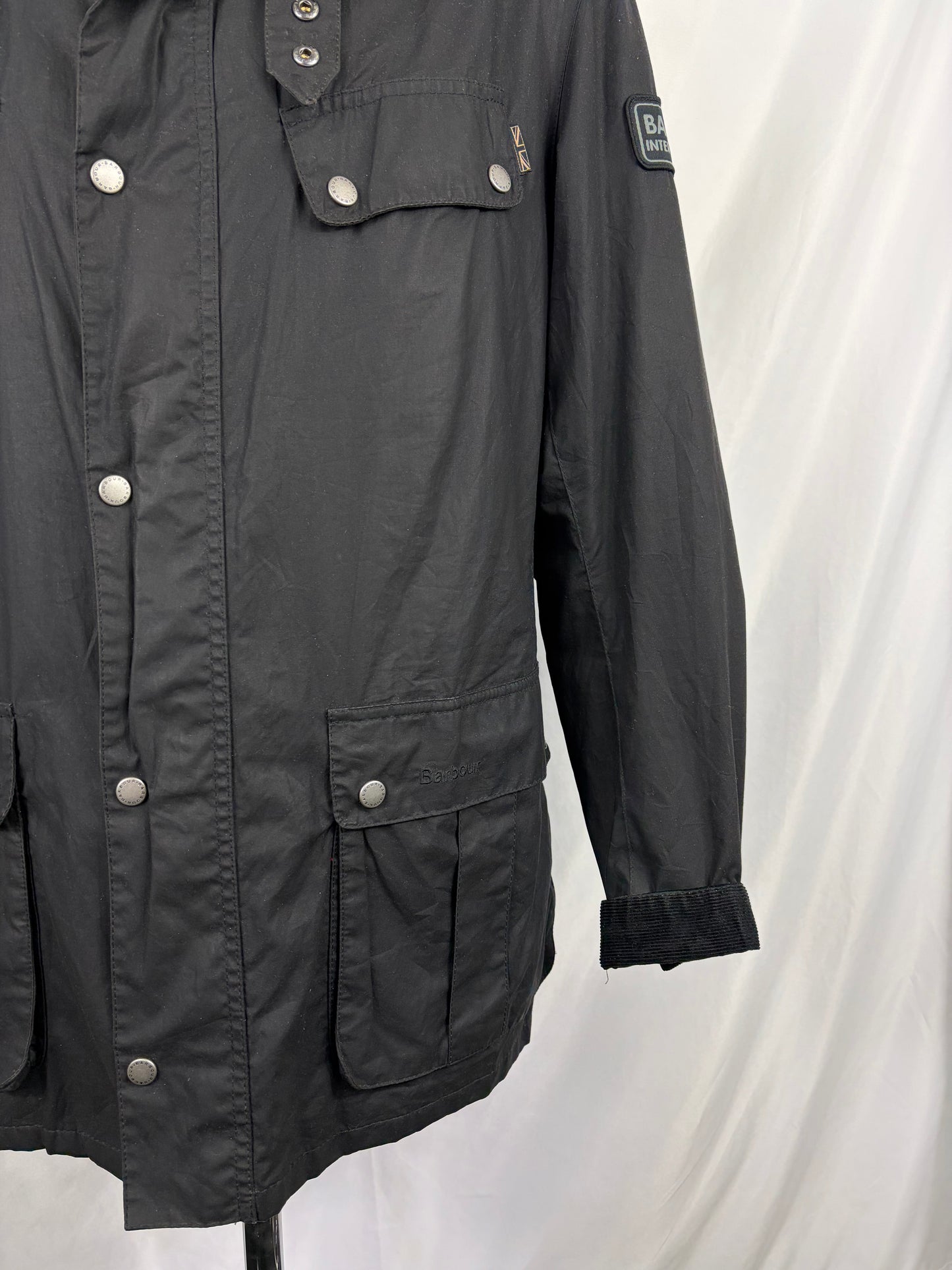 Barbour International uomo Enfield Nero XL Man Black Enfield waxed Jacket Size XL - Shop In London