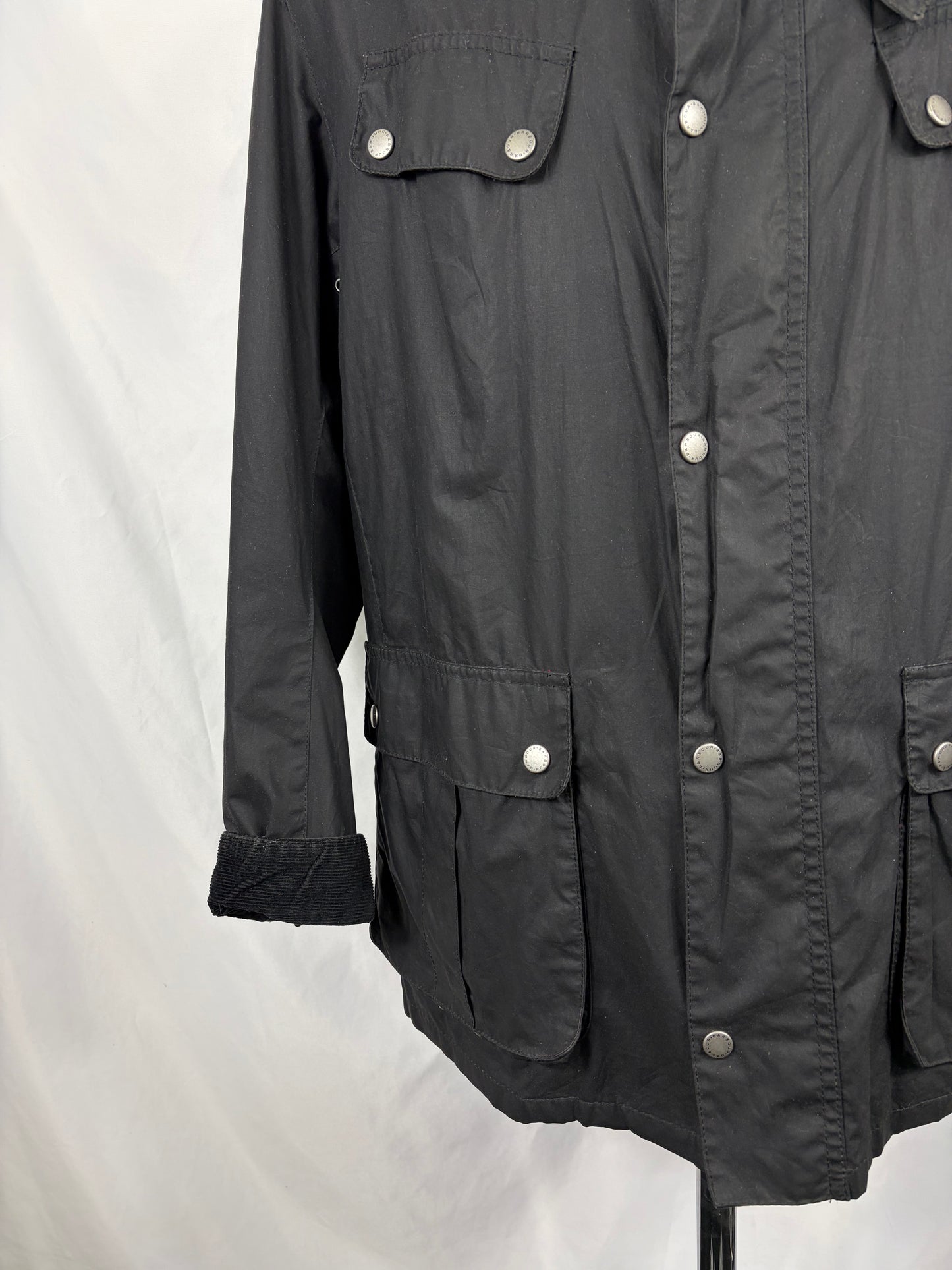 Barbour International uomo Enfield Nero XL Man Black Enfield waxed Jacket Size XL - Shop In London