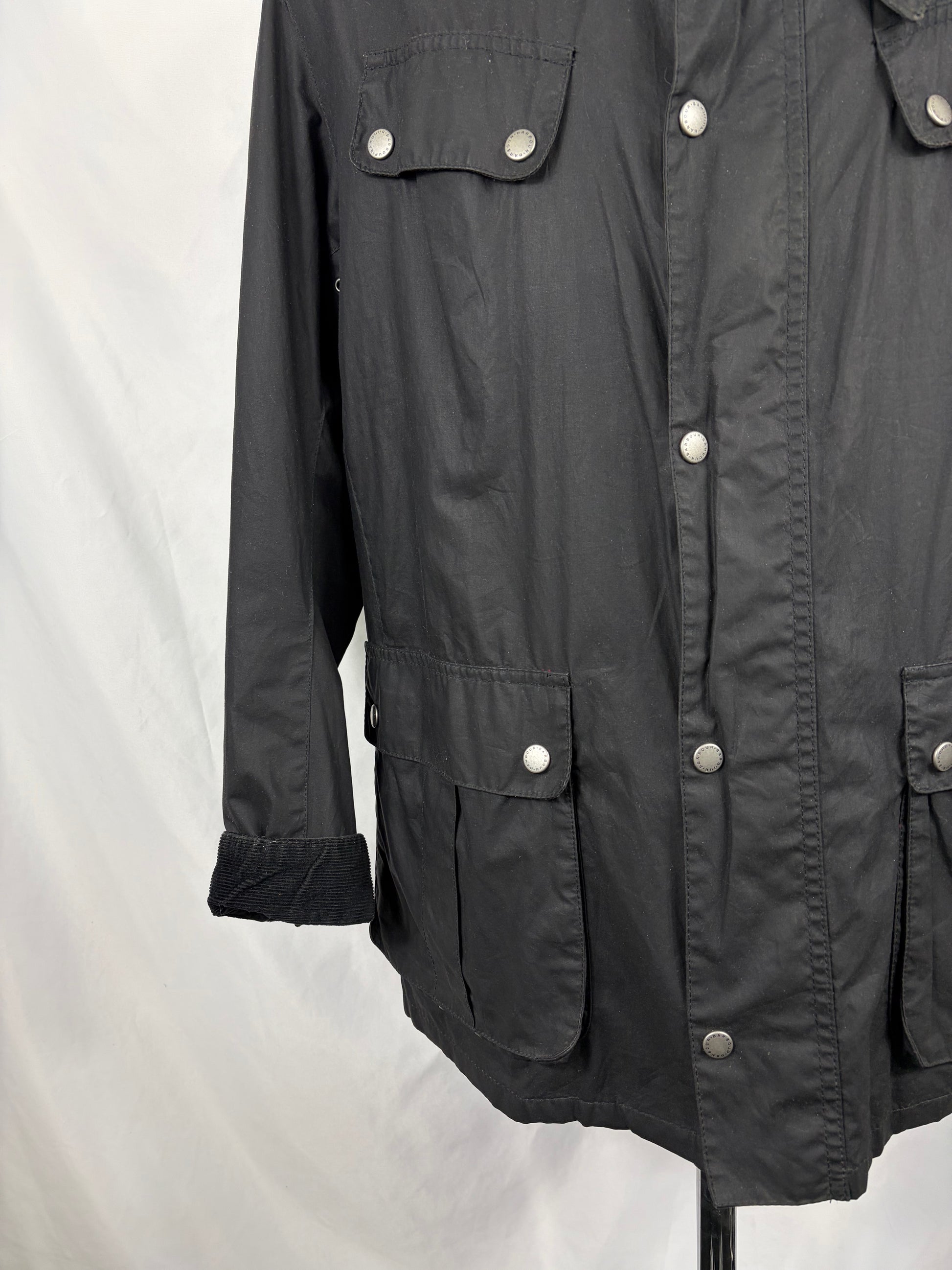 Barbour International uomo Enfield Nero XL Man Black Enfield waxed Jacket Size XL - Shop In London