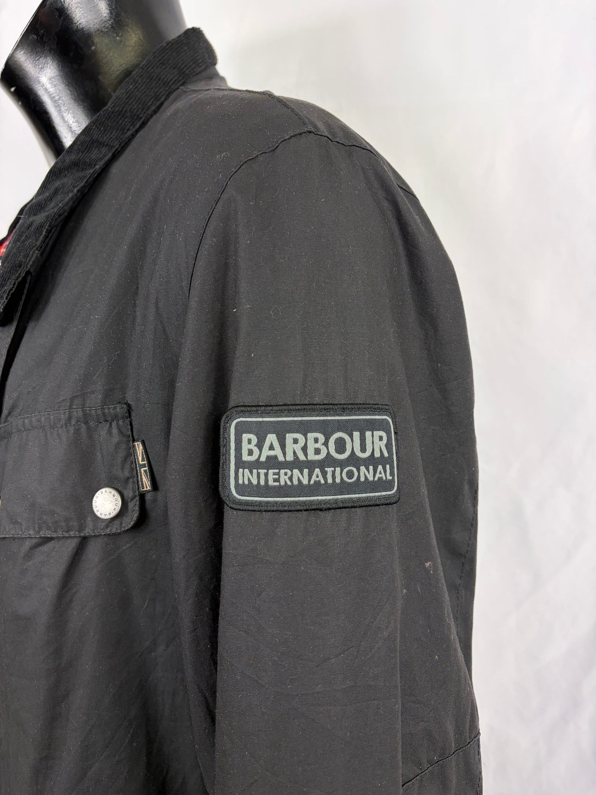 Barbour International uomo Enfield Nero XL Man Black Enfield waxed Jacket Size XL - Shop In London